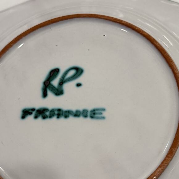 Robert Picault Pottery Octagon Plate 10" La Roue Vallauris, France - Signed - Picture 5 of 5